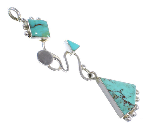 Turquoise Silver Southwest Slide Pendant WX57884