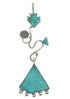Southwest Turquoise Silver Slide Pendant WX57887