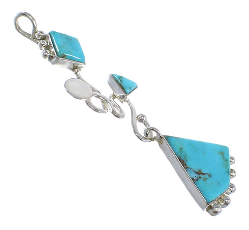 Southwest Silver Turquoise Slide Pendant WX57894