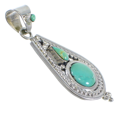 Turquoise And Genuine Sterling Silver Pendant Southwest WX57901