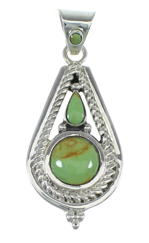 Turquoise Southwest Silver Slide Pendant WX57923