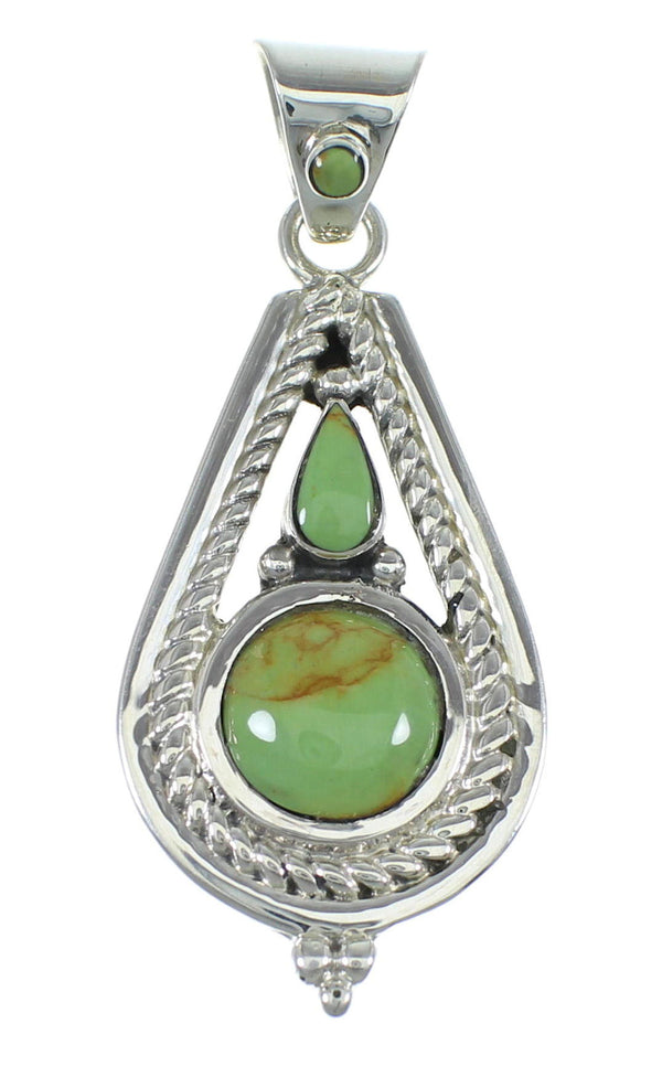 Turquoise Southwest Silver Slide Pendant WX57923