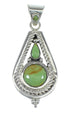 Turquoise Southwest Silver Slide Pendant WX57923