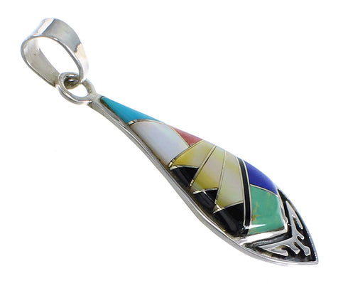 Southwest Multicolor And Sterling Silver Pendant WX58072