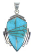 Turquoise Inlay And Authentic Sterling Silver Southwestern Pendant Jewelry VX55314