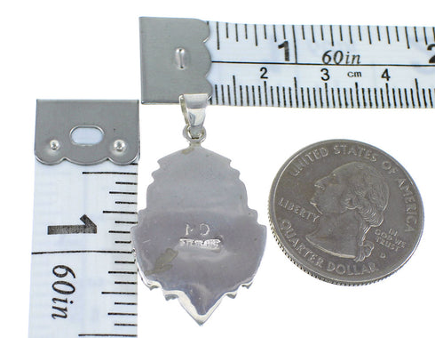 Turquoise Inlay And Authentic Sterling Silver Southwestern Pendant Jewelry VX55314