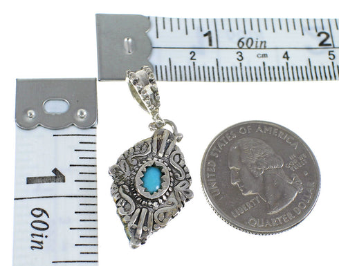 Turquoise And Authentic Sterling Silver Reversible Pendant Southwest VX55362