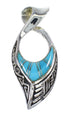 Southwestern Turquoise And Sterling Silver Reversible Water Waves Pendant VX55373