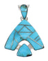 Sterling Silver And Turquoise Reversible Slide Pendant Jewelry