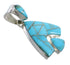Sterling Silver And Turquoise Reversible Slide Pendant Jewelry
