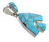 Genuine Sterling Silver And Turquoise Reversible Slide Pendant Jewelry VX55386