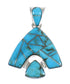 Southwest Sterling Silver And Turquoise Reversible Slide Pendant Jewelry VX55389