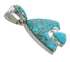 Southwest Sterling Silver And Turquoise Reversible Pendant Jewelry VX55393