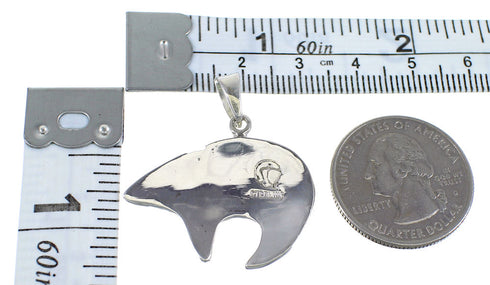 Southwestern Turquoise And Sterling Silver Bear Arrow Pendant WX58179