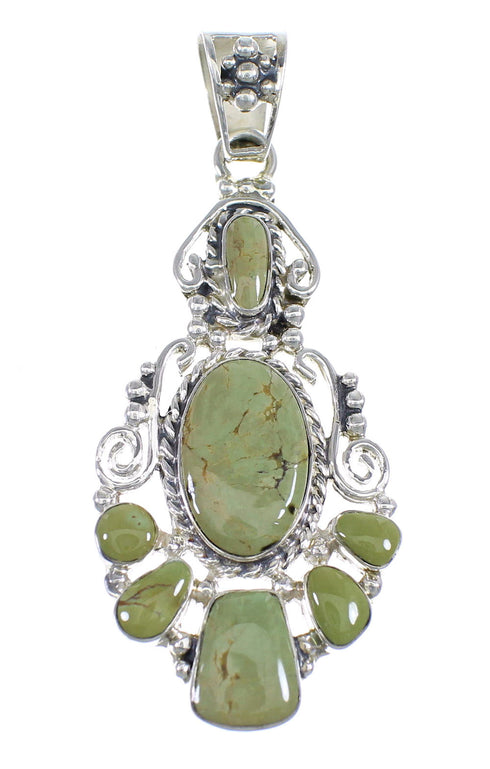 Genuine Sterling Silver And Turquoise Southwest Pendant VX55228