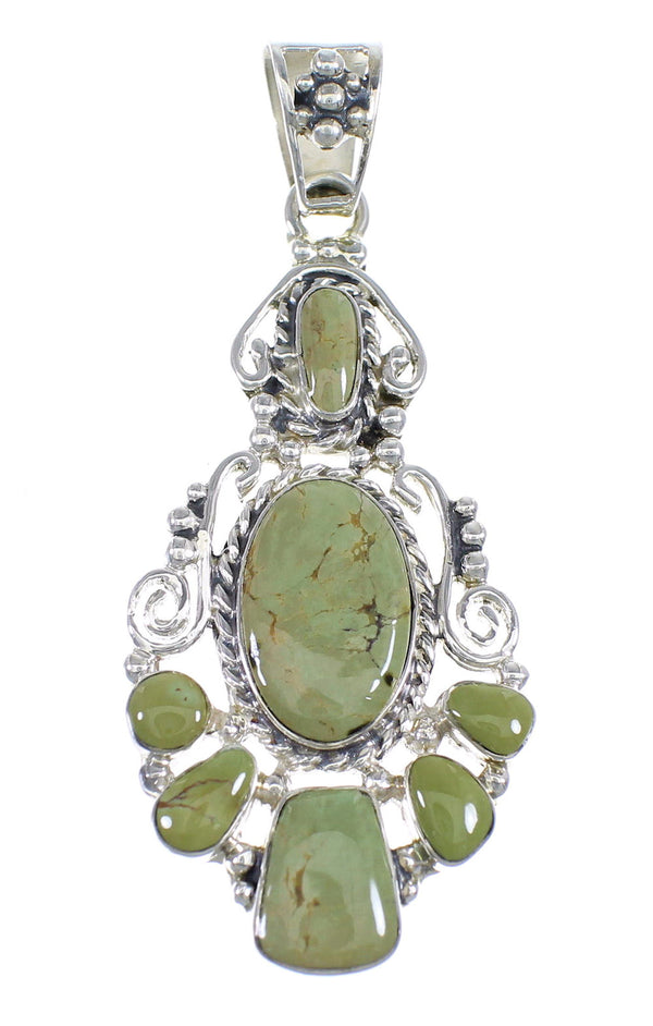Genuine Sterling Silver And Turquoise Southwest Pendant VX55228