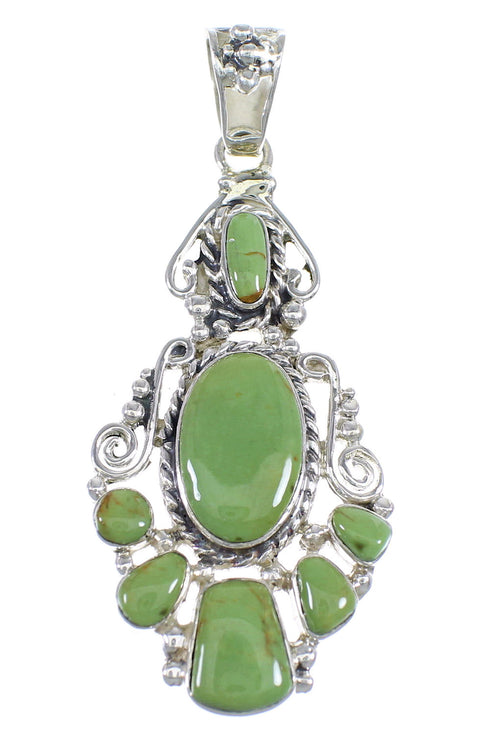 Authentic Sterling Silver And Turquoise Pendant Jewelry VX55229
