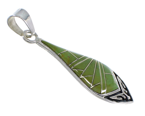 Turquoise Inlay Sterling Silver Southwest Pendant VX54873