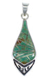 Turquoise Inlay Genuine Sterling Silver Pendant VX54874