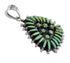 Turquoise Needlepoint Genuine Sterling Silver Southwestern Pendant VX54944