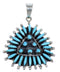 Authentic Sterling Silver Turquoise Needlepoint Southwestern Pendant VX54947