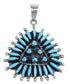 Authentic Sterling Silver Turquoise Needlepoint Southwestern Pendant VX54947