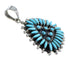Authentic Sterling Silver Turquoise Needlepoint Southwestern Pendant VX54947