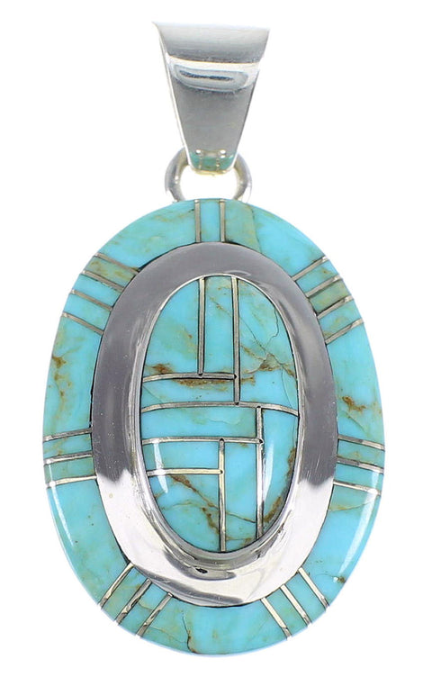 Turquoise And Authentic Sterling Silver Pendant Jewelry VX54724