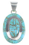 Turquoise And Authentic Sterling Silver Pendant Jewelry VX54724