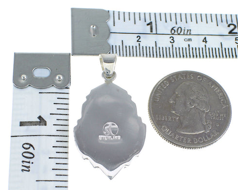 Southwest Sterling Silver And Turquoise Inlay Pendant VX54742