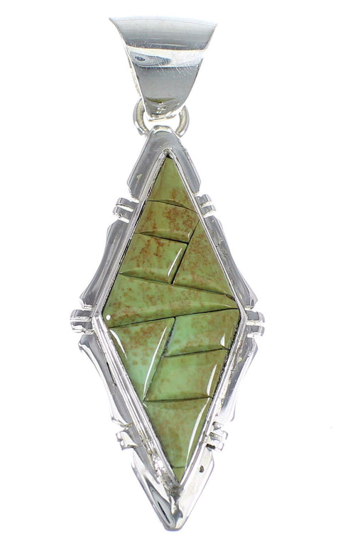 Turquoise And Authentic Sterling Silver Southwestern Pendant Jewelry VX54804