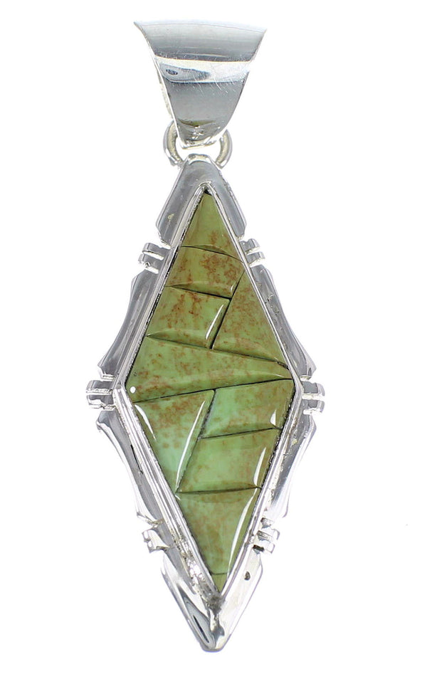 Turquoise And Authentic Sterling Silver Southwestern Pendant Jewelry VX54804