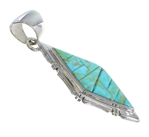 Southwestern Turquoise And Genuine Sterling Silver Pendant Jewelry VX54810