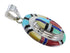Multicolor Inlay And Sterling Silver Southwest Pendant VX54705
