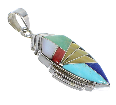 Southwestern Multicolor Genuine Sterling Silver Pendant Jewelry VX54857