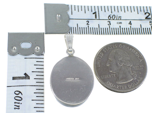 Turquoise Inlay And Silver Southwest Pendant Jewelry VX55433