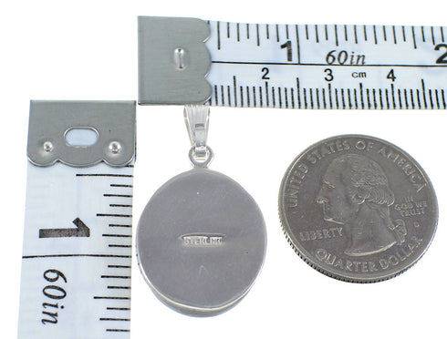 Genuine Sterling Silver And Turquoise Inlay Southwest Pendant Jewelry VX55437