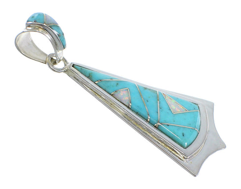 Sterling Silver Turquoise And Opal Pendant VX55560
