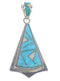 Southwest Sterling Silver Turquoise And Opal Pendant VX55561