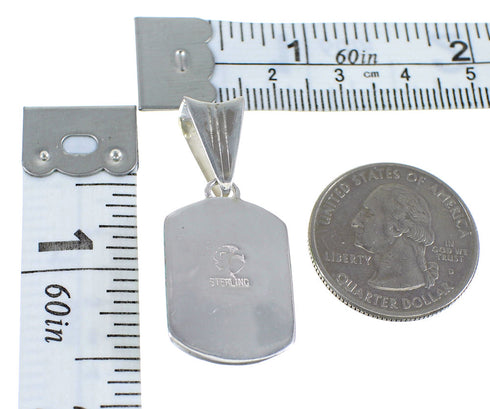 Multicolor Inlay And Genuine Sterling Silver Southwest Pendant VX55604
