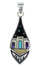 Native American Pueblo Design Sterling Silver And Multicolor Southwest Pendant Jewelry VX55663