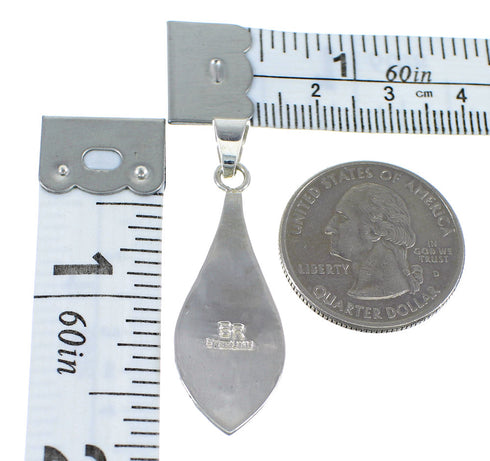 Native American Pueblo Design Sterling Silver And Multicolor Southwest Pendant Jewelry VX55663