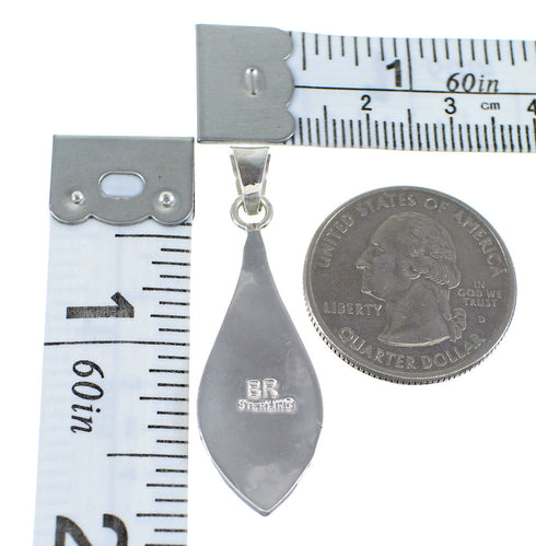 Native American Pueblo Design Silver And Multicolor Southwest Pendant Jewelry VX55660