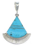 Southwest Turquoise Inlay And Sterling Silver Pendant Jewelry VX55687