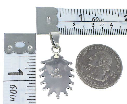 Genuine Sterling Silver Turquoise Needlepoint Water Waves Pendant Jewelry VX55714