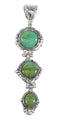 Turquoise And Authentic Sterling Silver Southwest Slide Pendant VX55740
