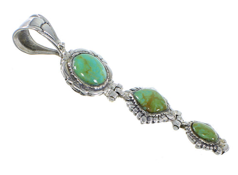 Turquoise And Authentic Sterling Silver Southwest Slide Pendant VX55740