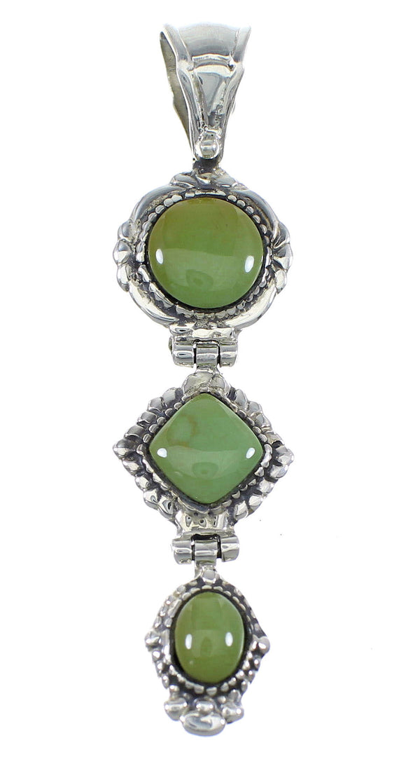 Turquoise And Sterling Silver Southwest Slide Pendant VX55744