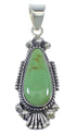 Genuine Sterling Silver Turquoise Southwestern Slide Pendant VX55767
