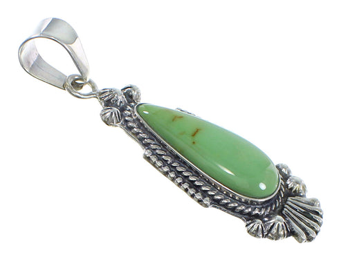 Genuine Sterling Silver Turquoise Southwestern Slide Pendant VX55767
